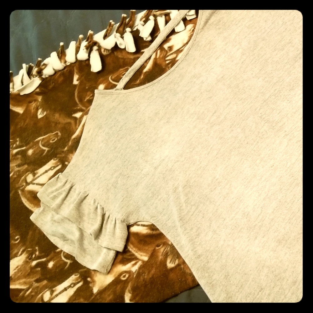 Bobby Brooks ruffle sleeve shirt
